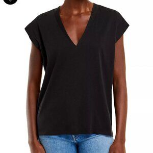 Frame Denim Le Mid Black V-Neck Tee